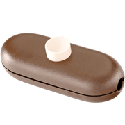 BROWN BUTTON INLINE CABLE LAMP LIGHT SWITCH - DYKE & DEAN